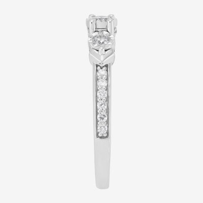 Limited Quantities! Womens 1/2 CT. T.W. Natural White Diamond 10K White Gold Engagement Ring