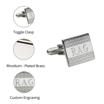 Personalized Wave Pattern Cuff Links