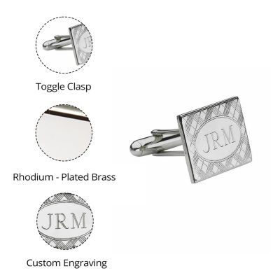 Personalized Plaid Pattern Cufflinks