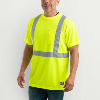 Berne Hi Vis Class 2 Performance Big and Tall Mens High Visibility Short Sleeve Safety Shirts