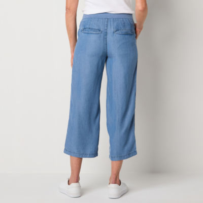 St. John's Bay Womens Wide Leg High Rise Capri Pant