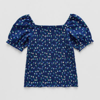 Thereabouts Little & Big Kid Girls Square Neck Short Sleeve T-Shirt