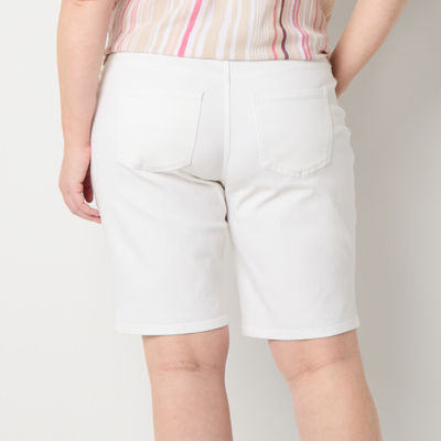 Liz Claiborne Sara Womens 11" Mid Rise Plus Bermuda Short