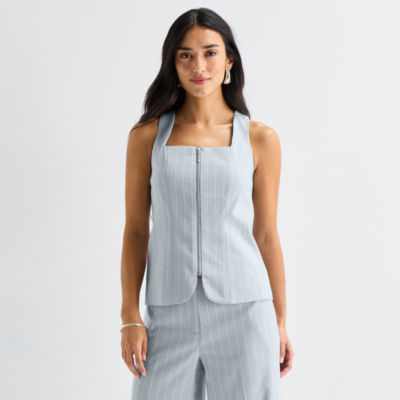 Worthington Womens Striped Suit Vest