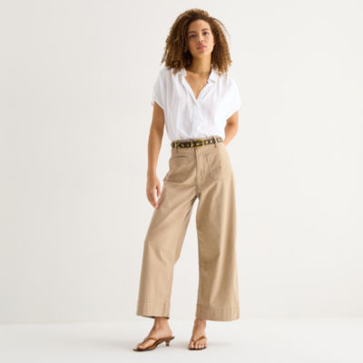 a.n.a Womens Wide Leg Highest Rise Cropped Pant
