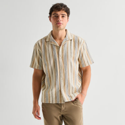 Arizona Mens Short Sleeve Regular Fit Button-Down Shirt