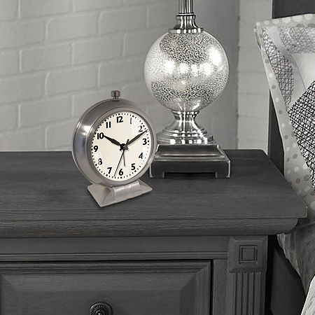 Big Ben Metal Case Bedside Alarm Clock With White Dial, One Size, Silver