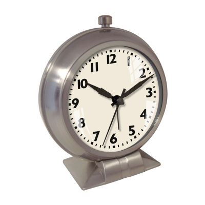 Big Ben Metal Case Bedside Alarm Clock with White Dial, Color Silver