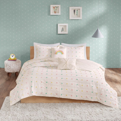 Urban Habitat Kids Ensley Pom Pom 100% Cotton Jacquard Quilt Set With ...