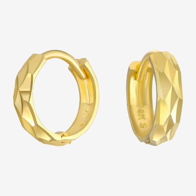 Womens 14K Gold 9mm Hoop Earrings