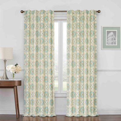 Waverly Astrid Medallion LightFiltering Grommet Top Single Curtain Panel JCPenney