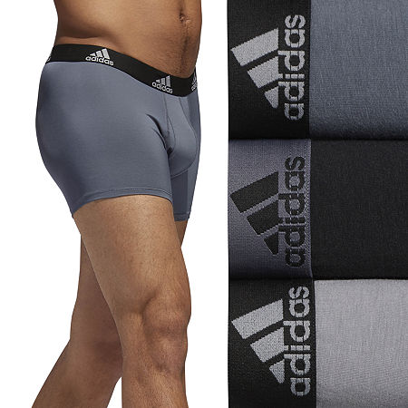 adidas Performance Mens 3 Pack Trunks, Medium, Gray