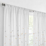 Fieldcrest Arden Floral Flutter Cotton Sheer Rod Pocket Single Curtain Panel