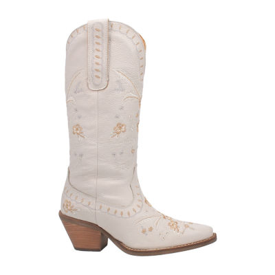 Dingo Women's Full Bloom Leather Stacked Heel Cowboy Boots