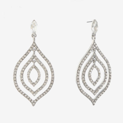 Monet Jewelry Silver Tone Drama Drop Earrings, Color: Clear - JCPenney