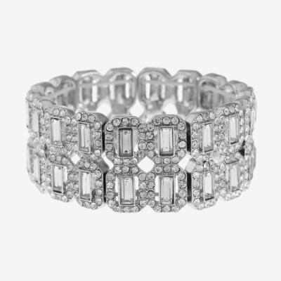 Monet Jewelry Timeless Silver Tone Womens Stretch Bracelet