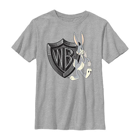 Warner Bros. Little & Big Kid Boys Crew Neck Short Sleeve Regular Fit Looney Tunes Graphic T-Shirt, X-small, Gray