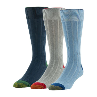 Gold Toe Nantucket 3 Pair Crew Socks Mens, Color Blue Gray JCPenney