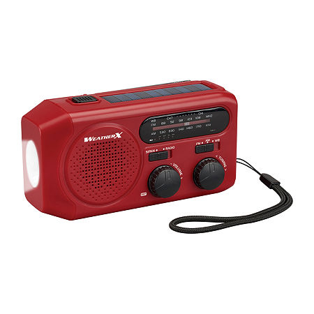 Flashlight with Solar Power & Bluetooth Speaker, One Size, Red -  WEATHERX, WR281R