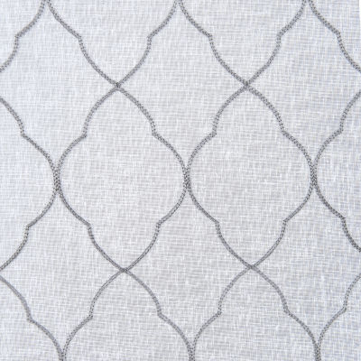 Regal Home Bayview Grommet Top Embroidered Sheer Single Curtain Panel