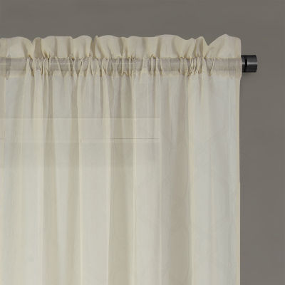 Regal Home Crushed Voile Solid Rod Pocket Sheer Single Curtain Panels