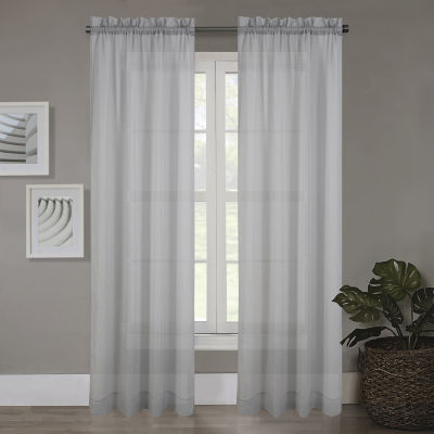 Regal Home Crushed Voile Solid Sheer Rod Pocket Single Curtain Panel ...