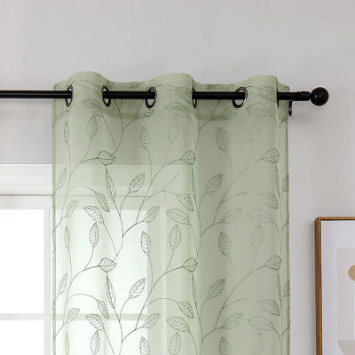 Regal Home Jaffa Grommet Top Embroidered Sheer Set of 2 Curtain Panels