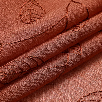 Regal Home Jaffa Grommet Top Embroidered Sheer Set of 2 Curtain Panels