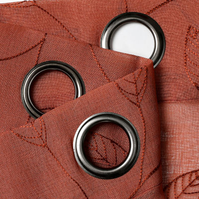 Regal Home Jaffa Grommet Top Embroidered Sheer Set of 2 Curtain Panels