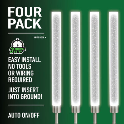 Bell + Howell Glimmer Sticks Solar Powered Landscape Lighting - Set of 4