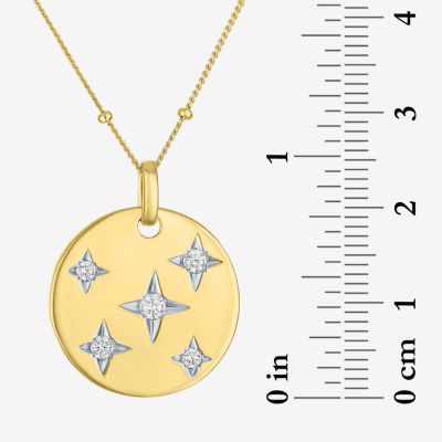 (G-H / Si2-I1) North Star Womens 1/4 CT. T.W. Lab Grown White Diamond 14K Gold Over Silver 18 Inch Pendant Necklace