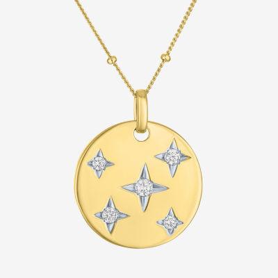 Diamond Addiction (G-H / Si2-I1) North Star Womens 1/4 CT. T.W. Lab Grown White Diamond 14K Gold Over Silver Pendant Necklace