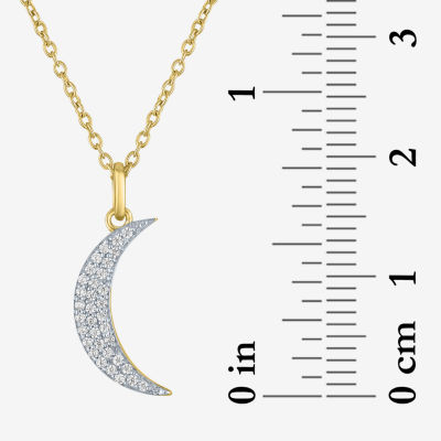 Diamond Addiction (G-H / I1-I2) Womens 1/10 CT. T.W. Lab Grown White Diamond 14K Gold Over Silver Moon Pendant Necklace