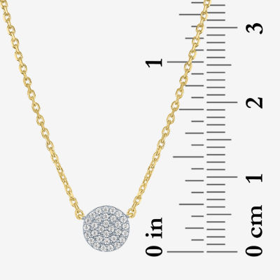 Diamond Addiction (G-H / I1-I2) Womens 1/10 CT. T.W. Lab Grown White Diamond 14K Gold Over Silver Round Pendant Necklace