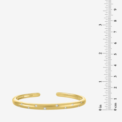 Diamond Addiction (G-H / I1-I2) Womens 1/10 CT. T.W. White Diamond 14K Gold Over Stainless Steel Cuff Bracelet