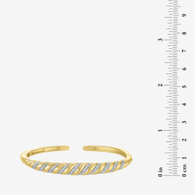 Diamond Addiction (G-H / I1-I2) Womens 1/10 CT. T.W. White Diamond 14K Gold Over Silver Cuff Bracelet