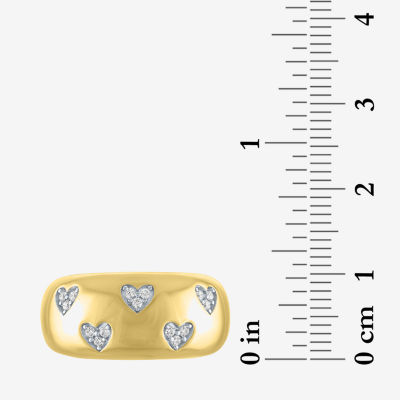 Diamond Addiction (G-H / I1-I2) 9.5MM 1/10 CT. T.W. Lab Grown White 14K Gold Over Silver Band