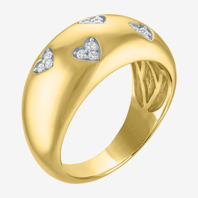 Diamond Addiction (G-H / I1-I2) 9.5MM 1/10 CT. T.W. Lab Grown White 14K Gold Over Silver Band