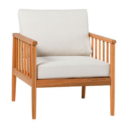 Modern Spindle Patio Lounge Chair, One Size, White