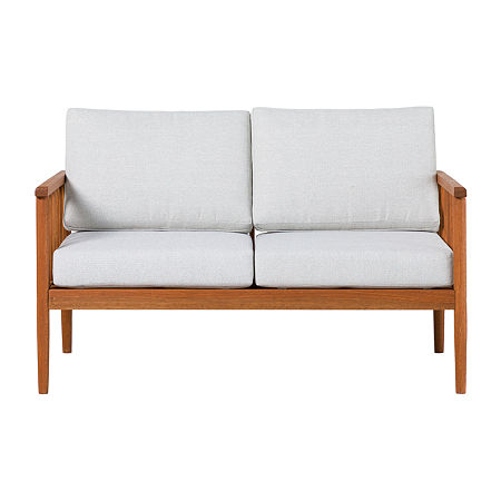 Modern Outdoor Spindle Loveseat, One Size, Brown