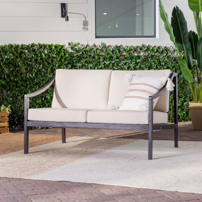 Modern Outdoor Curved Arm Loveseat