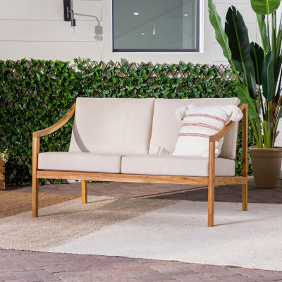 Modern Outdoor Curved Arm Loveseat