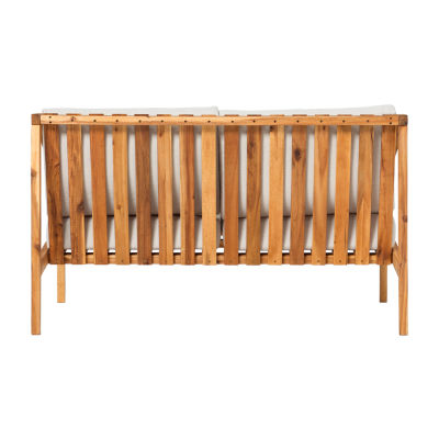 Modern Outdoor Curved Arm Loveseat