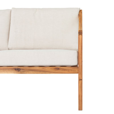 Modern Outdoor Curved Arm Loveseat