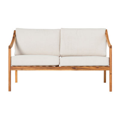 Modern Outdoor Curved Arm Loveseat