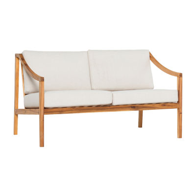 Modern Outdoor Curved Arm Loveseat