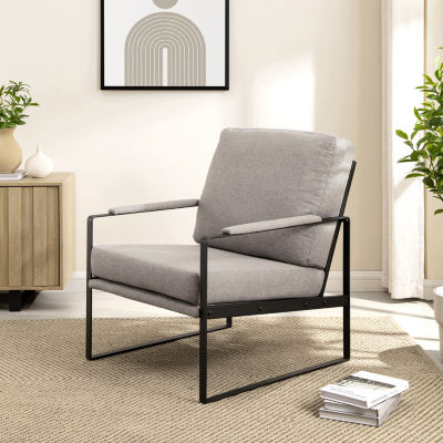 Contemporary Metal Arm Accent Chair