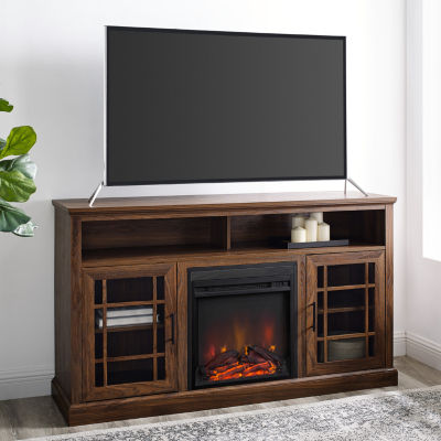 Highboy Tv Stand With Fireplace Gray