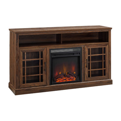 Highboy Tv Stand With Fireplace Gray