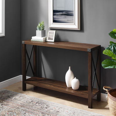 Farmhouse Rustic Wood Entryway Table